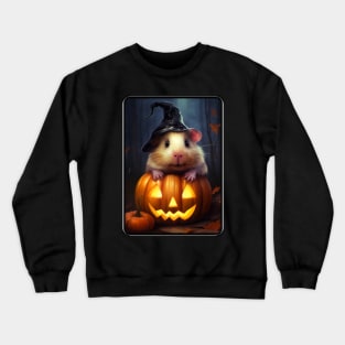 Cute Halloween Guinea Pig With Pumpkin Funny Halloween Gifts For Guinea Pigs Lover Crewneck Sweatshirt